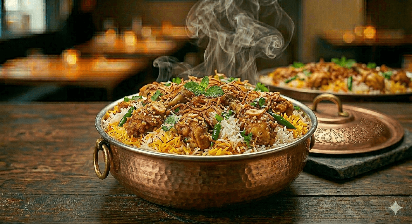 Garlic Chicken Fry Piece Biryani (Single)