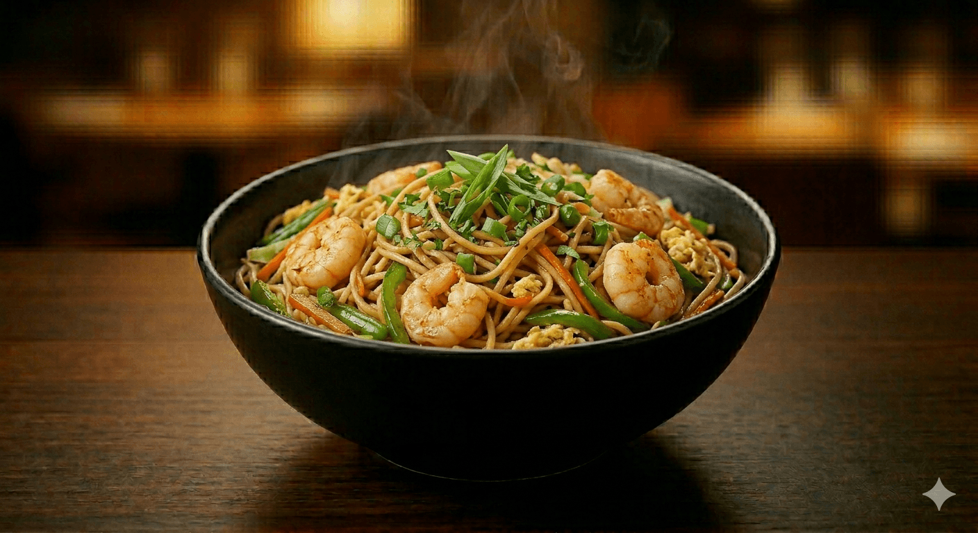 Prawns Noodles with Egg